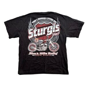 Keya USA Sturgis 2017 Black Hills Rally South Dakota Motorcycle T-Shirt Black L